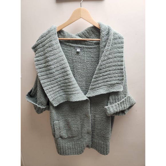 Barefoot Dreams Cozy Chic Shawl Collar Cardigan Sweater XL Sage Green - Picture 4 of 5